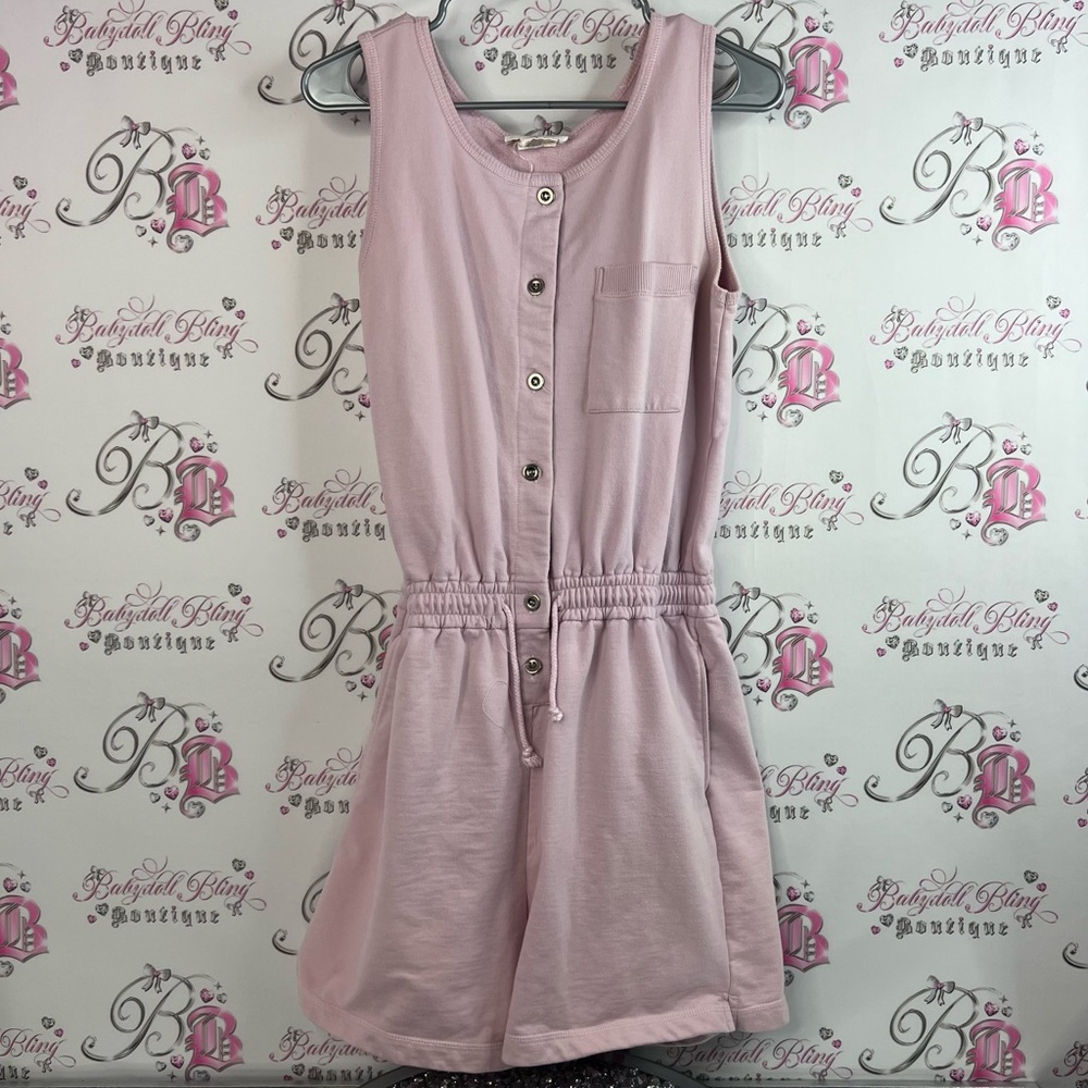 Jones New York Sport romper tank style with shorts tie up Light Purple pink